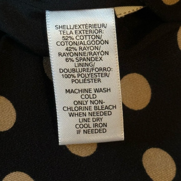 Ann Taylor Loft black skirt with tan polka dots 6P - Picture 3 of 4